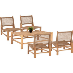 HomeMarkt Σετ Σαλόνι Κήπου Rattan 5τμχ Rusted ΗΜ12180