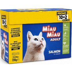 Miau Miau Adult with Salmon in Gravy 12x100gr
