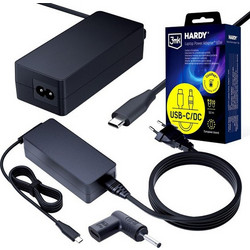 3mk USB-C Φορτιστής Laptop 65W 20V με Αποσπώμενο Καλώδιο Τροφοδοσίας και Σετ Βυσμάτων 5903108753760