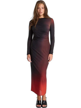 Desigual Maxi Βραδινό Φόρεμα Μπορντό 26WWVK16-2000