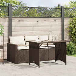 vidaXL Σετ Τραπεζαρία Κήπου Rattan 2τμχ Καφέ Μπεζ 366330