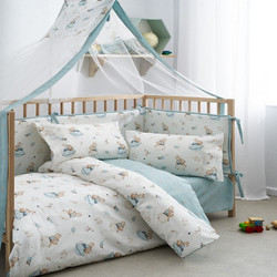 Vesta Petit Βρεφικό Πάπλωμα Κούνιας 150x110cm Λευκό Γαλάζιο