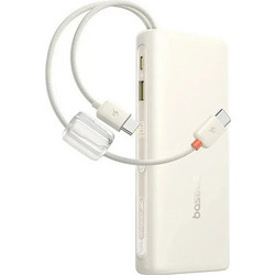 Baseus EnerFill FC41 Power Bank 20000mAh 100W με Ενσωματωμένο Καλώδιο USB-C Quick Charge 3.0 & Power Delivery Beige