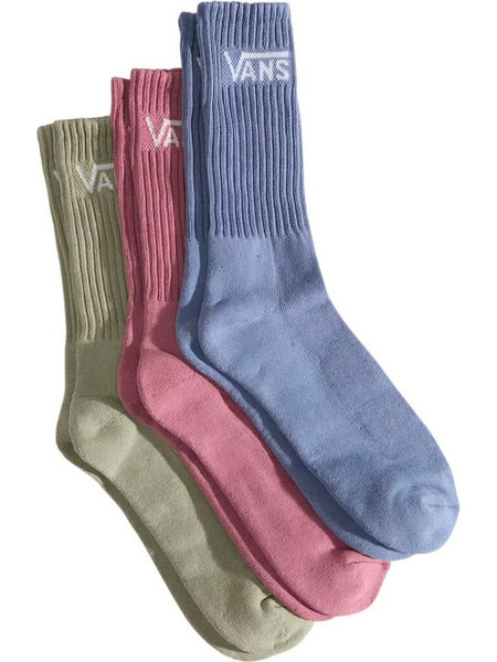 Vans Ανδρικές Κάλτσες Ψηλές Ροζ Μπλε Χακί 3Pack VN000QBVFS8