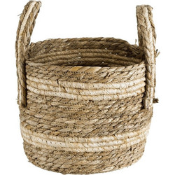 Globostar Naxos Κασπώ Καλάθι Δαπέδου Μπεζ Καφέ 25x20cm 20332
