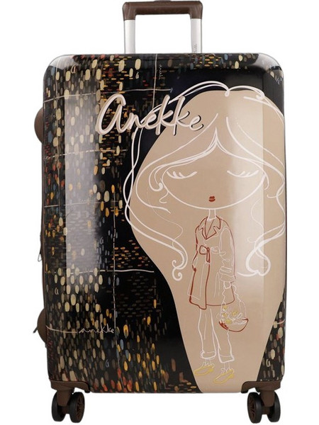 Anekke Blossom 43574-011 Βαλίτσα Μεσαία 66x42x27cm με 4 Ρόδες Καφέ