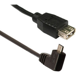 Powertech CAB-U026 Καλώδιο Angle 90° USB-A Female 2.0 to USB-B Micro Male 1.5m Black