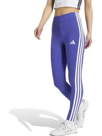 Adidas Essentials 3-Stripes Γυναικείο Κολάν Μακρύ Ψηλόμεσο Μπλε KT1287
