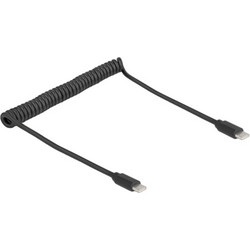 DeLOCK 90369 Spiral USB-C to USB-C 0.45m Black
