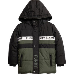 Funky Παιδικό Μπουφάν Χειμωνιάτικο Puffer Μαύρο Πράσινο Mint 227-318107-1
