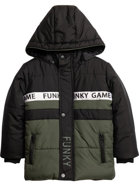 Funky Παιδικό Μπουφάν Χειμωνιάτικο Puffer Μαύρο Πράσινο Mint 227-318107-1