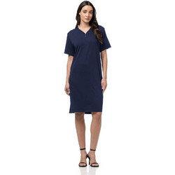 Bodymove Midi Καλοκαιρινό Καθημερινό Φόρεμα Μεταξωτό Navy Μπλε 1407