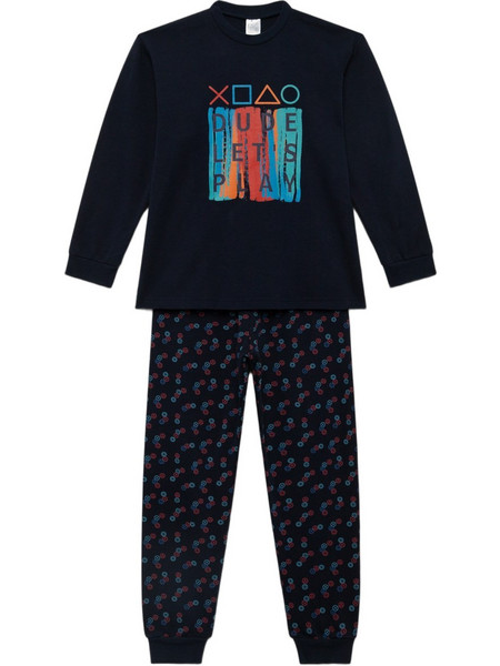 Pretty Baby Παιδική Πιτζάμα Βαμβακερή Χειμωνιάτικη Navy Μπλε 63825