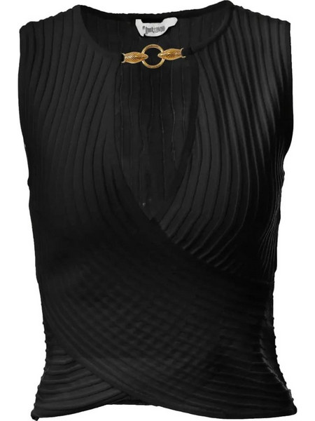 Just Cavalli Γυναικείο Καλοκαιρινό Crop Top Μαύρο 78PAFM16CMH51