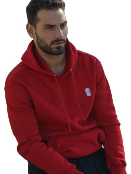 Ghetto Streetwear Ανδρικό Φούτερ με Κουκούλα Κόκκινο