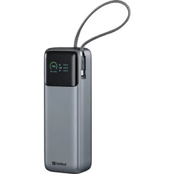 Sandberg 421-30 Power Bank 20000mAh 130W με Ενσωματωμένο Καλώδιο USB-C Quick Charge 3.0 & Power Delivery Grey