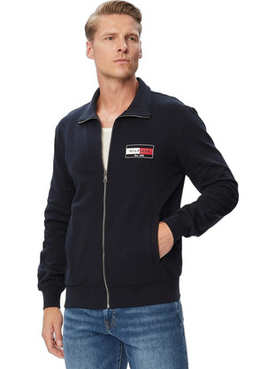 Tommy Hilfiger Ανδρική Ζακέτα Φούτερ με Φερμουάρ Navy Μπλε MW0MW44941-DW5