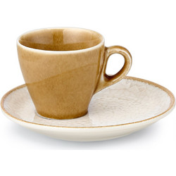 Cryspo Trio Dune Σετ Φλιτζάνια Cappuccino Πορσελάνης Μπεζ Καφέ 230ml 6τμχ 25.120.16