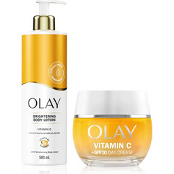 Olay Vitamin C Brightening Body Lotion 500ml + Day Cream 50ml