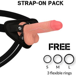 Rockarmy Harness Strap On με Dildo 18cm Μαύρο Μπεζ D-227456