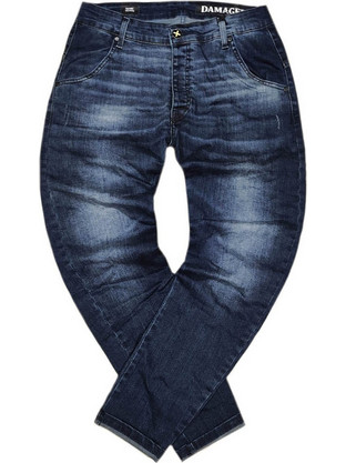 Damaged Jeans Ανδρικό Τζιν Παντελόνι Κανονική Εφαρμογή Navy Μπλε ZR11A