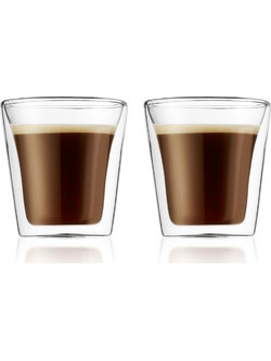 Bodum Canteen Φλιτζάνι Espresso & Ελληνικού Καφέ Γυάλινα Διαφανή 100ml 2τμχ 10108-10