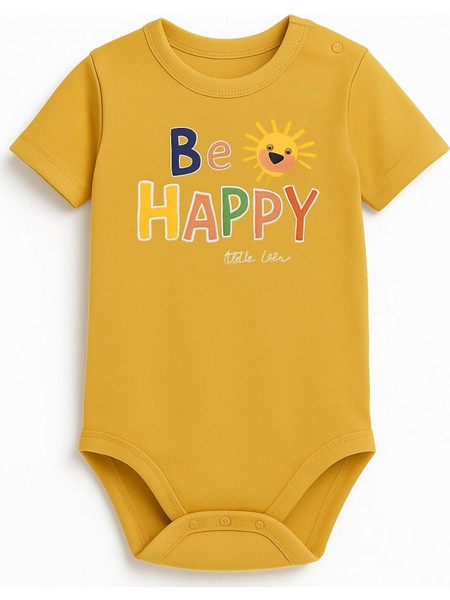 Be Happy Φορμάκι Εσώρουχο Κοντομάνικo για Αγόρι Κίτρινο 8010616