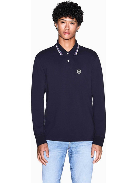 Armani Exchange Ανδρική Μπλούζα Polo Μακρυμάνικη Navy Μπλε XM003427AF13026