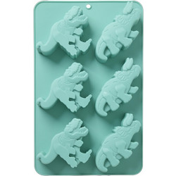 Rice Silicone Baking Form with 6 Dinos Mint Φόρμα Ζαχαροπλαστικής Σιλικόνης 30cm x 20cm