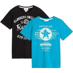 Bonprix Σετ Παιδικά T-Shirt Κοντομάνικα Μαύρο Μπλε 953362