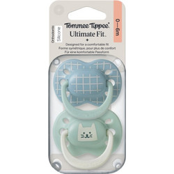 Tommee Tippee Ultimate Fit Boy Ορθοδοντικές Πιπίλες Σιλικόνης 0-6m Τιρκουάζ Γαλάζια 2τμχ