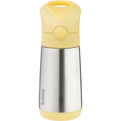 B.Box Lemon Twist Παιδικό Παγούρι Θερμός Ανοξείδωτο BPA Free με Καλαμάκι Ασημί Κίτρινο 350ml