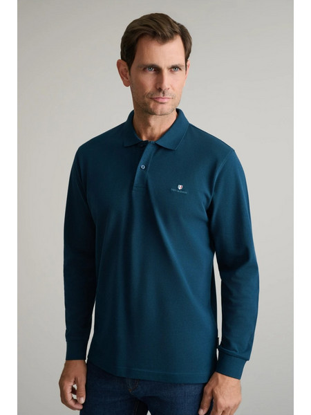 Navy & Green Ανδρική Μπλούζα Polo Μακρυμάνικη Πετρόλ 24GE.500.9