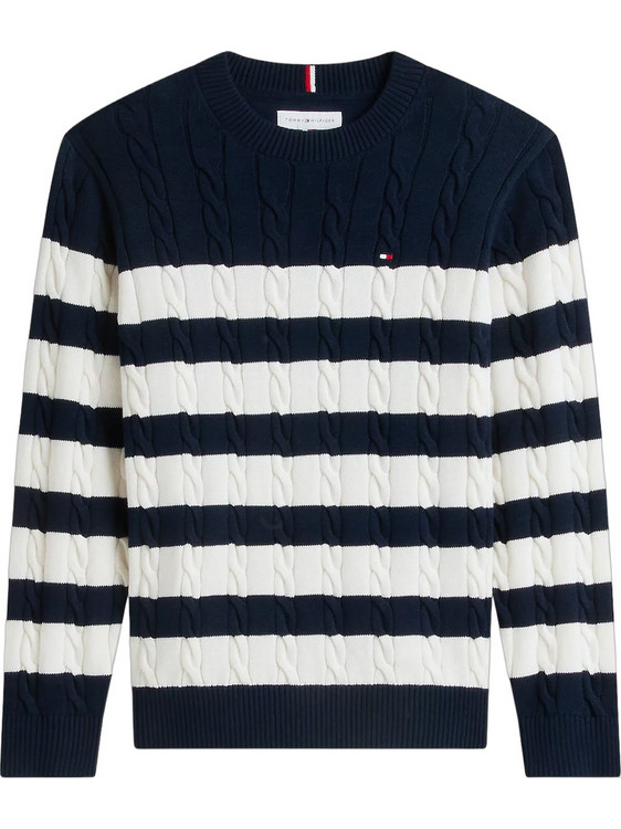 Tommy Hilfiger Παιδικό Πουλόβερ Μακρυμάνικο Navy Μπλε Λευκό KB0KB09753-0A4