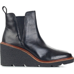 Clarks Γυναικεία Μποτάκια Chelsea Πλατφόρμα Δερμάτινα Μαύρα 26161472