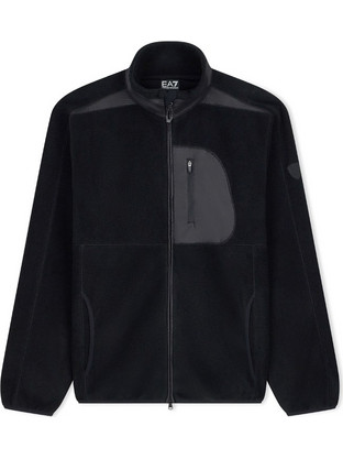 EA7 Ανδρική Ζακέτα Fleece με Φερμουάρ Μαύρη 7M001949AF16687UC001