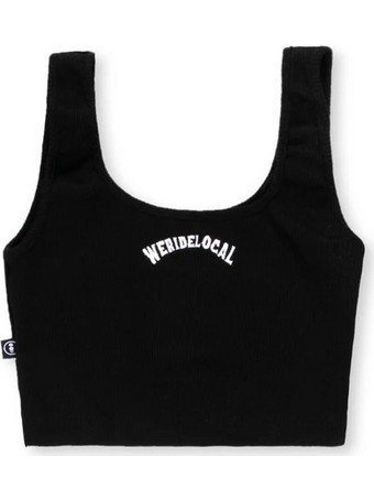 We Ride Local Γυναικείο Καλοκαιρινό Crop Top Ριπ Μαύρο FRCTBSS26