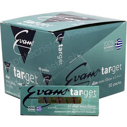 ΠΙΠΑΚΙΑ TARGET SLIM ΤΣΙΓΑΡΟΥ & ΣΤΡΙΦΤΟΥ 6mm EVANS κουτί 30 τεμαχίων ΠΙΠΑ ΤΣΙΓΑΡΟΥ
