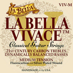 La Bella VIV-M Vivace Σετ 6 Χορδές Κλασικής Κιθάρας Carbon Medium Tension