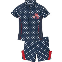 Playshoes Hearts Αντηλιακό UV Παιδικό Μαγιό Σετ με Μπλούζα για Κορίτσι Navy Μπλε 461242