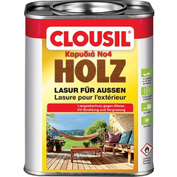 Clou Clousil Lasur Βερνίκι Εμποτισμού Ξύλου Έτοιμο προς Χρήση Satin Καρυδιά 0.75lt