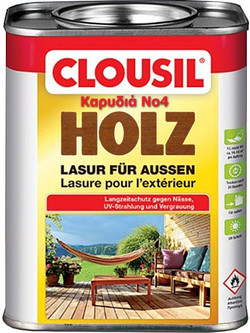 Clou Clousil Lasur Βερνίκι Εμποτισμού Ξύλου Έτοιμο προς Χρήση Satin Καρυδιά 0.75lt