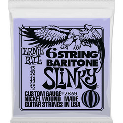 Ernie Ball 2839 Baritone Slinky Σετ 6 Χορδές Ηλεκτρικής Κιθάρας Nickel Plated Steel 13-72"