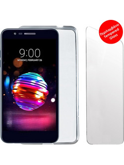 VOLTE-TEL COMBO LG K10 2018 5.3" TEMPERED 0.30 + ΘΗΚΗ SLIMCOLOR AIR WHITE