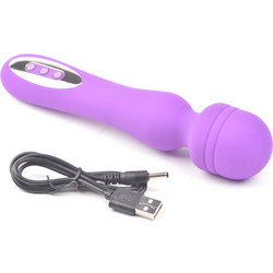 Purple Color 12-Speed Silicone Rechargeable Wand Massager