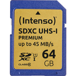 Intenso Premium SDXC 64GB Class 10 U1 UHS-I