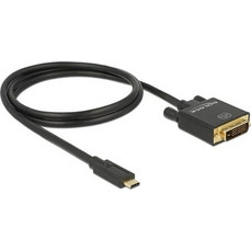 Delock Cable USB Type-C male to DVI 24+1 male 4K 30 Hz 1 m black (85320)