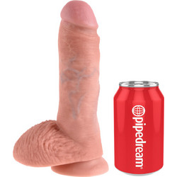 Pipedream King Cock 8" Ρεαλιστικό Dildo με Βεντούζα & Όρχεις 20cm Flesh PD5507-21
