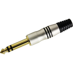 Adam Hall 7511 - Βύσμα καρφί αρσενικό 6,3mm TRS τριών επαφών προέκτασης gold plate