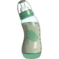 Nuby Shape S Πλαστικό Μπιμπερό με Θηλή Σιλικόνης 0-6m Green 240ml